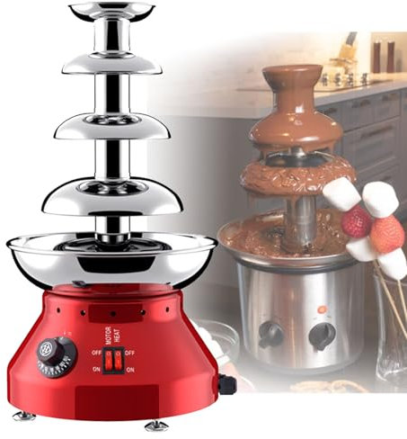 GTHTUHFD Fontana per Fonduta di Cioccolato, Macchina Elettrica per Sciogliere Il Cioccolato con Vassoio per La Rimozione di Frutta/Noci/Dolcetti per Salsa Barbecue, Salsa Ra,4Tiers