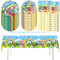 Poraceous 41 Piezas Vajilla Fiesta Cumpleaños, Vajilla Cumpleaños Infantil, Juego de Vajillas para Fiestas Mantel, Platos, Servilletas, para Cumpleañoss, Picnic, Baby Shower para 10 Invitados