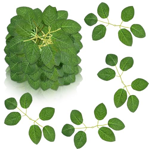 Hpmjz Künstliche Blätter Deko Für DIY Gefälschtes Grünes Blätters Grüne Bastelblätter Gemischte Blätter Blätters Künstlich für Party Hochzeit Garten Weihnachten Dekoration Hochzeitssträuße Halloween