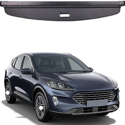 Étagère Arrière Rétractable De Coffre pour Ford Escape Kuga 2020-2023 Noir Housse Colis Cargo Coque Cache-Bagages Couverture De Cargaison De Coffre