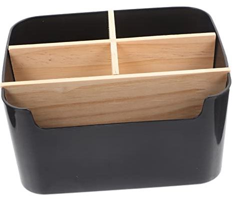 Healeved Organizador De Maquillaje y Cuidado Piel 1 Unidad Tamaño Cuadrado Madera De Bambú Desmontable Caja De Almacenamiento Para Escritorio Hogar Oficina