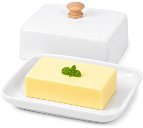 HOMIKLSA Mantequera de Ceramica Conservador Mantequilla Hermético con Tapa