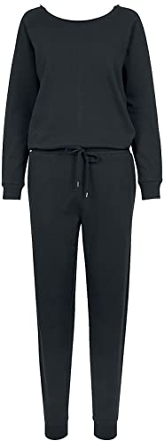 Urban Classics Dam långärmad frotté jumpsuit, svart, XL