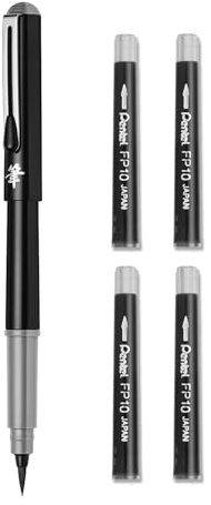 PentelArts Brush Pen Pinselstift, Gehäuse schwarz grau