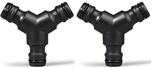 TOPWAYS 2 pack Snap On Hose Splitter (3 Way) 1/2 Y Male Garden Hose Connector