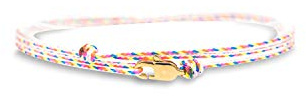 Made by Nami Bracelet Fin pour Hommes et Femmes avec Fermoir Mousqueton Artisanal - Bijoux de Surfeur Maritime - Bracelet Minimaliste en Tissu - 100% Étanche et Réglable (Multi Or)