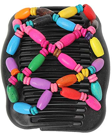 JUSTFOX - Trend African Hairclip Haarklammer Haarkamm Holzdesign Butterfly Bunt 1