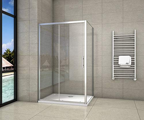 Cabine de douche 140x90x190cm porte de douche + paroi latérale