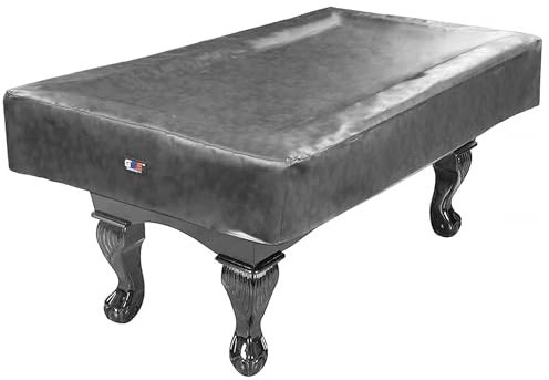 GSE Games & Sports Expert Billiard Pool Table Covers, Heavy Duty Leatherette, Waterproof & Tearproof, Fits 8ft Tables (Grey)
