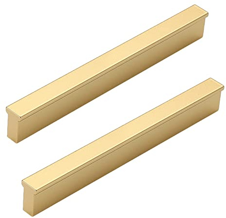 NANNAN0901 2 Stück Gold Massivgriff Küchengriffe Schränkegriffe Aluminiumlegierung Schublade Griffe Schlafzimmer Möbelgriff Türgriff Schrankgriff
