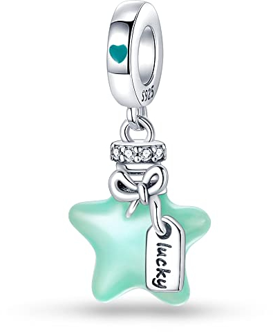 LNQOBU 925 silber Glow in the Dark Glühwürmchen Charms Anhänger,Farbwechselndes Chamäleon Charms Bead Charms Geeignet für Damenarmbänder und Halsketten