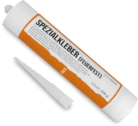Feuerfester Kleber [500 Gramm] - Für Schamotte, Vermiculite & Silikat - Kleber 1.350 °C hitzebeständig - Reparieren, Kleben, Fixieren - Universal Hochtemperaturkleber alle Materialien