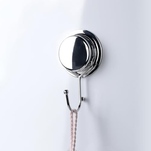 Toski Saugnapf Haken Extra Stark, Wandhaken Silber, Handtuchhaken Ohne Bohren, Saughaken Vakuum, Handtuchhaken Edelstahl für Küche Badezimmer