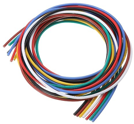QUARKZMAN 14AWG Kabel Elektrischer Draht 2,08 mm² Verzinntes Kupferkabel 1,5 Meter Stromkabel 7 Farben, Hohe Temperatur Leitung Erdkabel Litzenkabel Verlängerungskabel für Kfz Kabelkanal