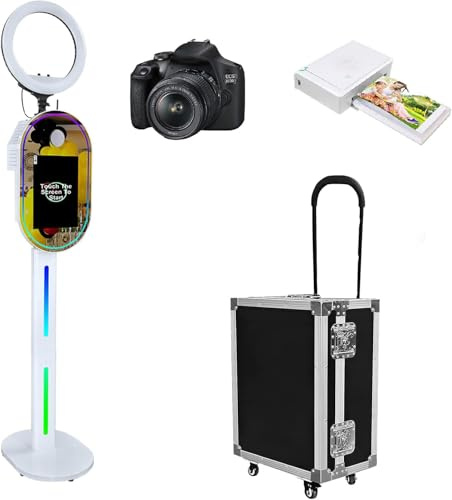 WideMeet Tragbare Fotoautomat mit 15,6 Zoll Touchscreen Selfie DSLR PhotoboothMaschine für Hochzeiten, Partys, Veranstaltungen (komplettes Fotoautomaten-Set)