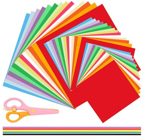 TAIZER Bastelpapier Buntes Papier Sternpapierstreifen Buntpapierset für Diy Origami Sterne Origamipapier Faltpapier Quadratisch Tonpapier Doppelseitig Glücksstern Papierstreifen für DIY Handwerk