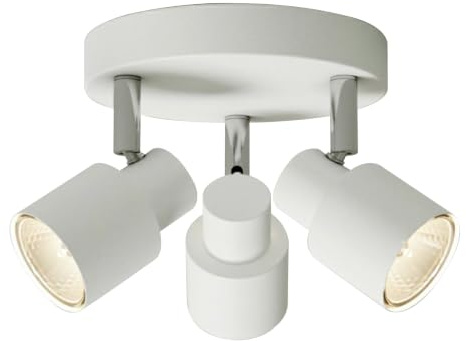 Irwin - White 3 Light IP44 Bathroom Round Spotlight Plate