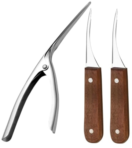 Garneck Couteau à Crevettes Acier Inoxydable Outil De Nettoyage Et Épluchage Pratique pour Éplucher Et Dénoyauter Crevettes Et Acier