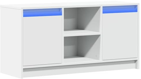vidaXL TV-Schrank mit LED-Beleuchtung Weiß 100x34x50 cm Holzwerkstoff