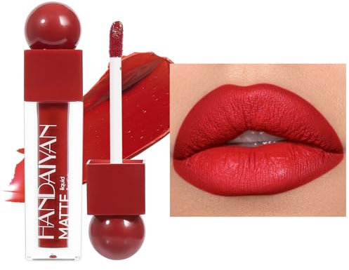 Matte Liquid Red Lipstick for Women - Long Lasting Red Highly Pigmented Creamy Matte Lip Gloss - Waterproof Natural Moisturizing High Pigmented Smooth Velvet Texture Lip Stick Makeup Gift