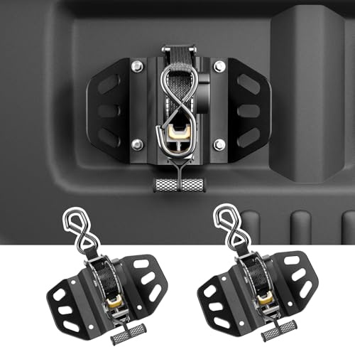 Maxzina Retractable Ratchet Straps Compatible with 2015-2025 2026 Ford F150 Retracting Straps 2PCS Auto Retract Securing Strap Tie Down System for 2025 F150 Accessories