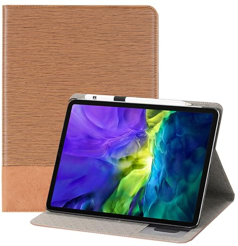 RuiRdot Hülle für iPad Air 11 Zoll M2 hülle 2024, Slim Folio Stand Schutzhülle für Tablet mit Kartenschlitzen Cover für iPad Air 11-Zoll (M2) 2024 (Hellbraun)