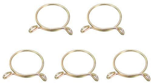 sourcing map Fuel Line Hose Clips, 5Pcs 45mm ID 51.5mm Max. ID 304 Stainless Steel Water Pipe Air Tubing Spring Hose Clamps for Motorcycle Scooter ATV, Zinc Plated