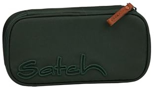 satch Extra stort fodral inkl. Trennfach dragkedja Stiftehalter Geodreieck Sichtfenster för Stundenplan, Nordic Forest Green – mörkgrön, Talla única, modern