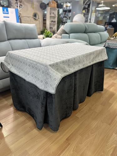 Genérico Ropa de Mesa Camilla Tejido Rústico Terciopelo Elegante Extragrueso - Color Negro - Varias Medidas - Falda Mesa Camilla, Enaguillas, Enaguas, Ropa Chenilla (120 x 70 cm)