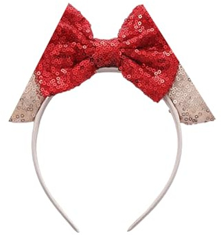 GWAWG Glitter Mouse Ears Headbands Minnie Ears Novelty Accessory for Children Adults Birthday Holiday Party Cosplay Accessories (gold)