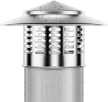 Chimney Cap, 4 Inch Stainless Steel Round Chimney Cover with Screen, Stove Pipe Topper for Exterior Fireplace Flue, Furnace Vent