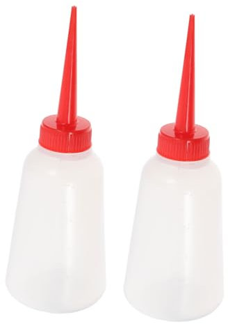Angoily 2pcs Plastic Oil Dispenser for Sewing Machine Parts Lightweight Oil Jug Red Spout for Embroidery Machine Oiler and Needle Tips Lubrication