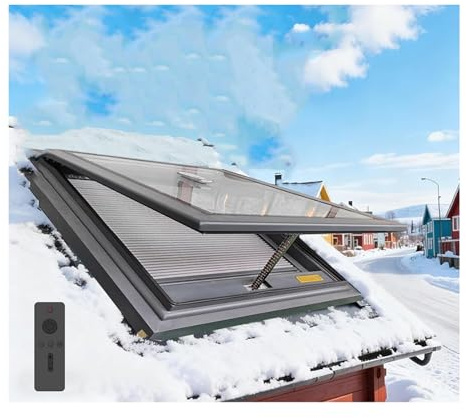 XILYZMO Fenêtre Toit, Personnalisable Bâtiments Toiture Petite Fermeture Automatique Montage Encastré Traverse Porte Sécurité Intelligente Aluminium Couvercle Puits Lumière