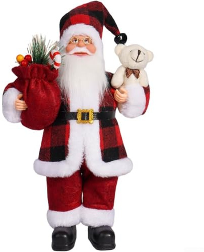 babominimer Weihnachtsmann-Puppe, 30,5 cm, für saisonales Zuhause, Stofffigur verbessert die Weihnachtsatmosphäre (B)