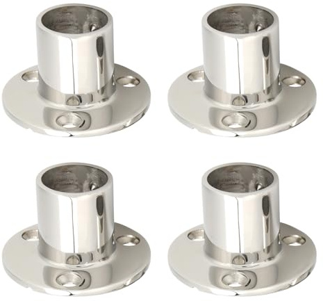 Hapivida Base Redonda para Pasamanos de Barco de 90 Grados, Herrajes de Acero Inoxidable 316 Barandilla de Mano para Barco Base de Barandilla de Barco Resistente para Todos Los Linds of Yachts
