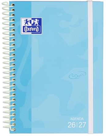 Oxford Touch, Agenda 2026 2027, Semana Vista, Tapa Extradura, A5 (15x21 cm), Español, Color Azul Pastel