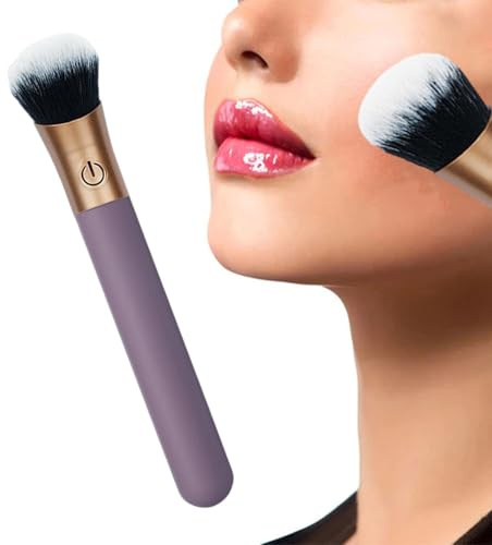 Vibrerande sminkborste Uppladdningsbar vattentät och tystgående | Elektriska Makeupborstar Till Foundation, Rouge, Highlighter, Bronzer, Fixeringspuder, Hemma, Resor, Semester, Fest