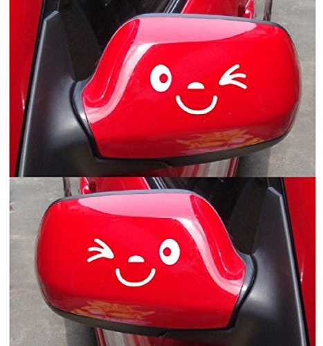 ULOOIE Auto-Aufkleber, reflektierend, für Flügeltür, Spiegel, Weiß