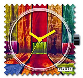 S.T.A.M.P.S Uhrengehäuse mit dem Motiv Colorful Walls, quadratisch aus Kunststoff gefertigt, 105074