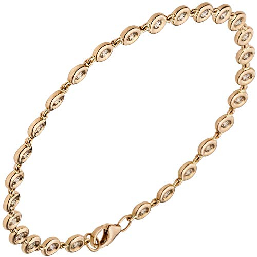 Tennisarmband Armband aus 585 Gold Rotgold mit 27 Brillanten 0,88ct. 18cm Damen