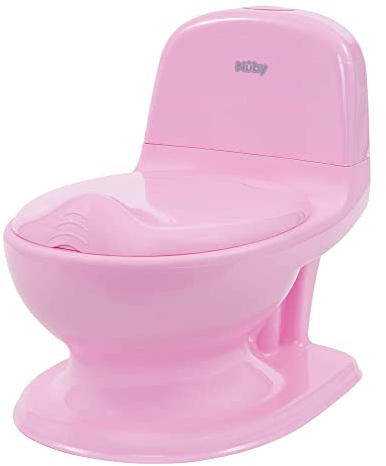 Nuby - My Real Potty - Kinder Töpfchen mit Spülgeräusch - Toilettentrainer für Kinder - mit echtem Sound und Batterien sind im Lieferumfang enthalten - Rosa - 18+ Monate
