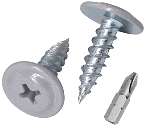 SKIR'CO (50 pezzi) Viti per legno autofilettanti verniciate 4,2 x 16 mm, viti in metallo, testa a croce modificata Phillips (alluminio bianco RAL 9006)