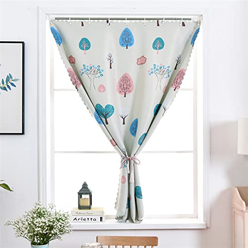 LIVEINU Türvorhang Blickdicht Thermo Gardinen Vorhang mit Ösen Schlaufenschal Thermovorhang Kälteschut Wärmeisolierend für Schlafzimmer Tür Schrank Vorhang Bäume 100x170cm