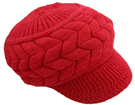 Momolaa Chapeau d'hiver Chaud Lavable pour Femmes avec Chapeau tricoté sur Mesure Ustensile Gnocchi (1-RD1, A)