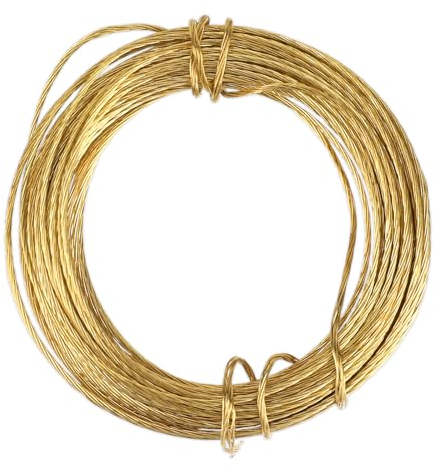 MOZEAT LENS 32.5 Feet Brass Picture Hanging Wire 0.7mm Braided Metal for Photo Frame, Mirror, Artwork, Clock