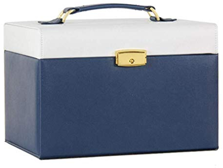 ZHIYOUGO Schmuckkästchen, abschließbare Leder-Schmucktruhe mit Schlüssel, kleine Reise-Aufbewahrungsbox für Halskette, Ohrringe, Ringe, Schmuckkästchen für Damen