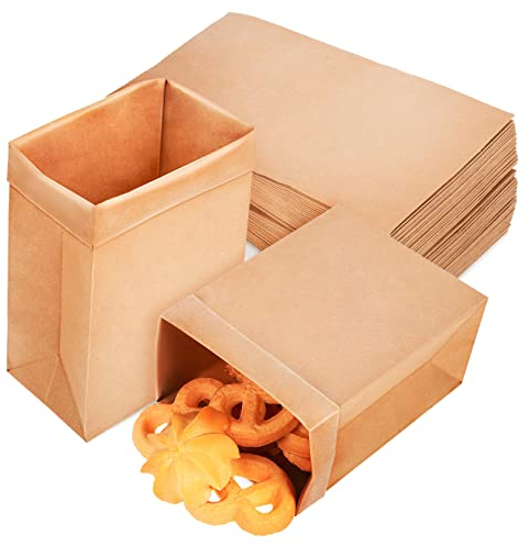 minkissy 120stücke Kraftpapierbeutel Lebensmittelechte Papiertüten Für Snacks Sandwiches Kekse Obst Ölbeständig Vielseitig Einsetzbar