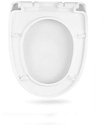 Abattant de WC à Fermeture Douce, abattant de Toilette en Forme de V/U avec Tampon Tampon à dégagement Rapide, Couvercle de Toilette Ultra résistant monté sur Le Dessus pour Salle de Bain, A