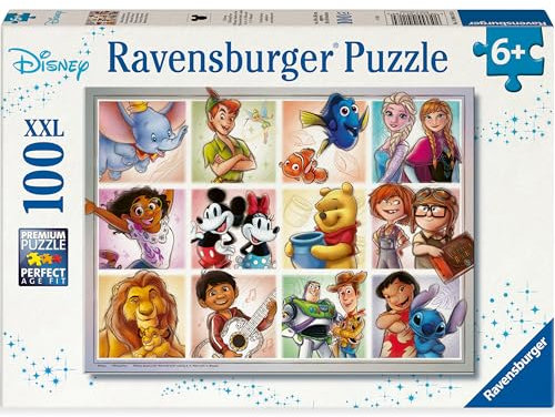 Ravensburger Kinderpuzzle - 12004118 Disney Multicharacter - Puzzle für Kinder ab 6 Jahren, mit 100 Teilen im XXL-Format