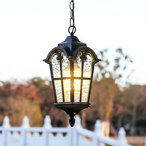 Lustre suspendu rustique en aluminium étanche IP44 pour terrasse, balcon, entrée, grenier, pavillon
